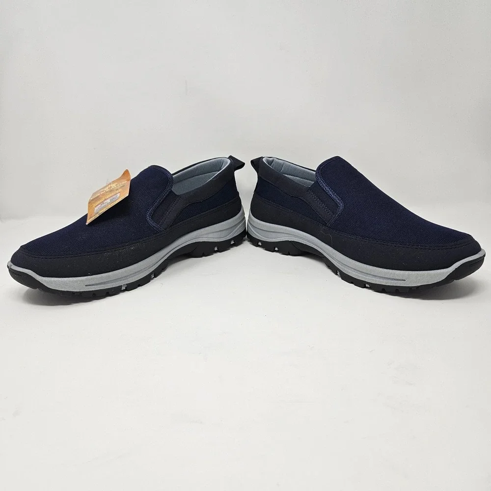Canemon Mens Navy Blue Slip On Outdoor Walking Shoes Mesh Loafers Size 12-13 NEW